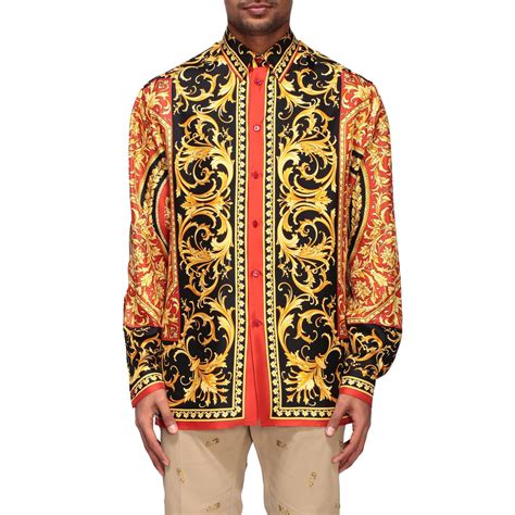 camisa versace hombre roja|camisas Versace para hombre.